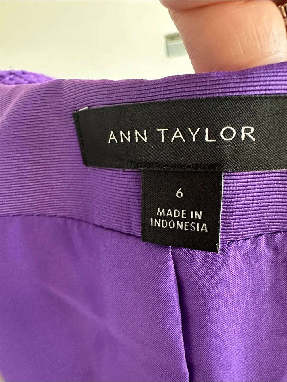 Ann Taylor Purple Tweed Boxy Blazer